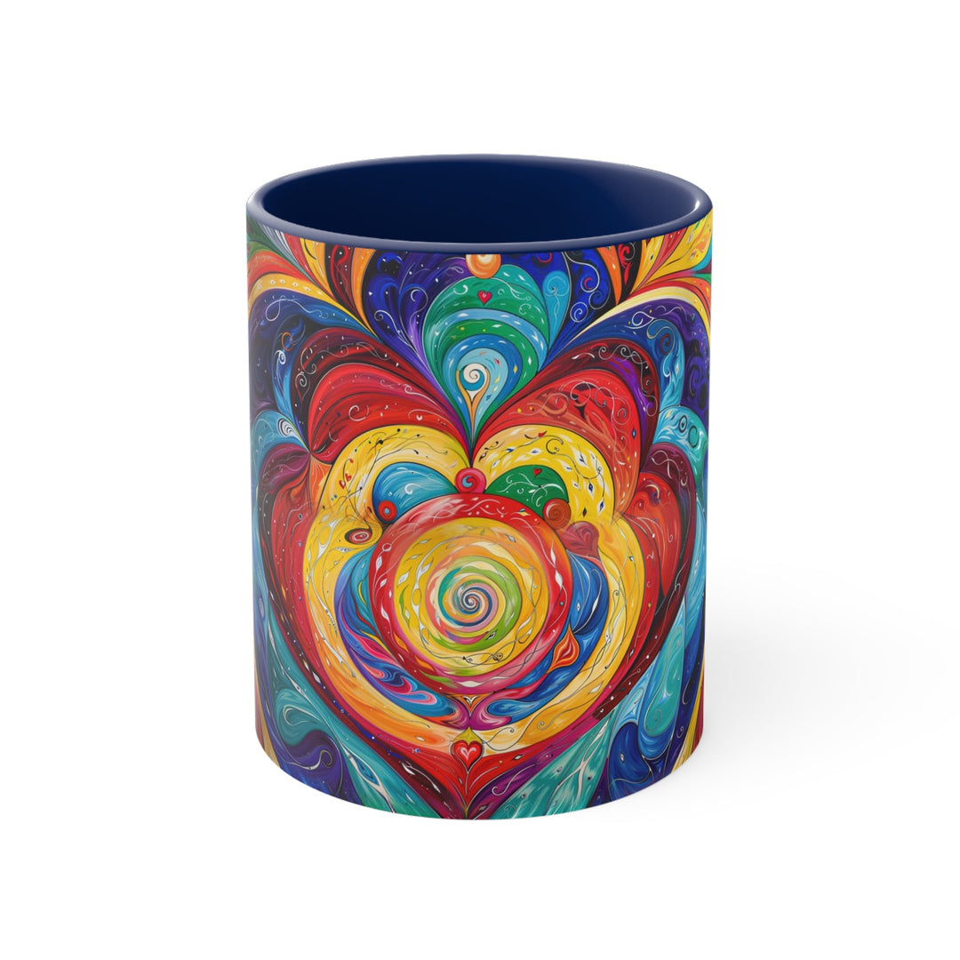 Vibrant Swirling Emotions - Accent Coffee Mug - Mug - g(0D·IO) - Navy - 11oz -