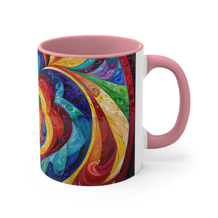 Vibrant Swirling Emotions - Accent Coffee Mug - Mug - g(0D·IO) - Pink - 11oz -