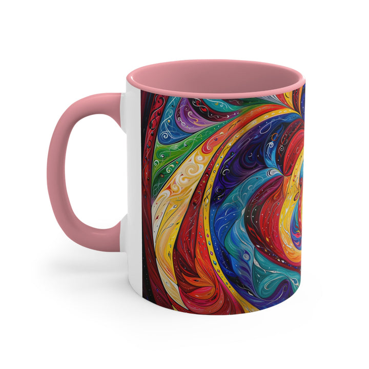 Vibrant Swirling Emotions - Accent Coffee Mug - Mug - g(0D·IO) - Pink - 11oz -