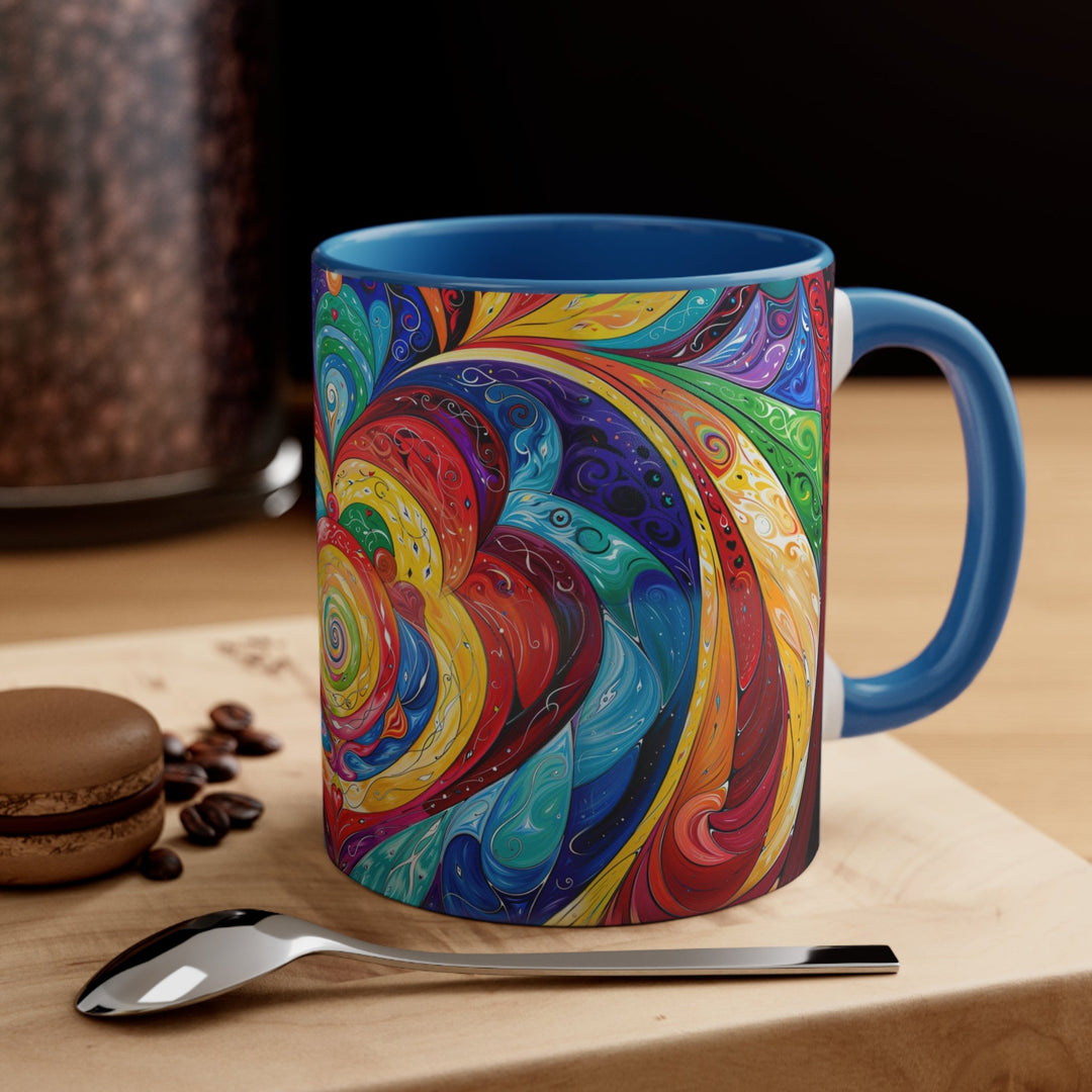 Vibrant Swirling Emotions - Accent Coffee Mug - Mug - g(0D·IO) - Pink - 11oz -