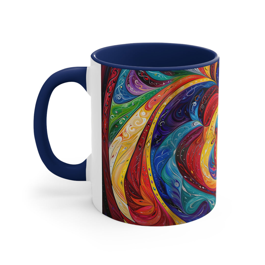 Vibrant Swirling Emotions - Accent Coffee Mug - Mug - g(0D·IO) - Pink - 11oz -