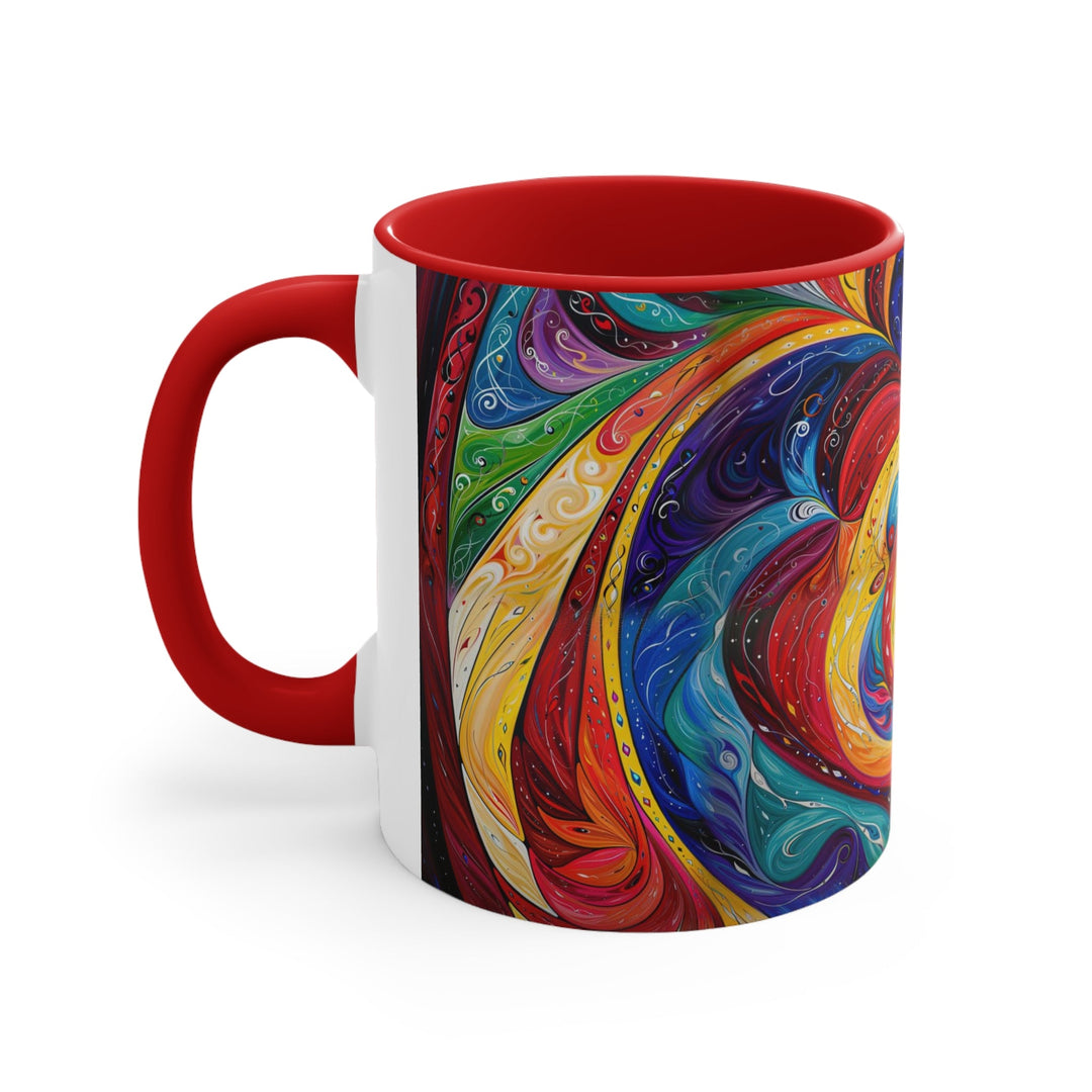 Vibrant Swirling Emotions - Accent Coffee Mug - Mug - g(0D·IO) - Pink - 11oz -