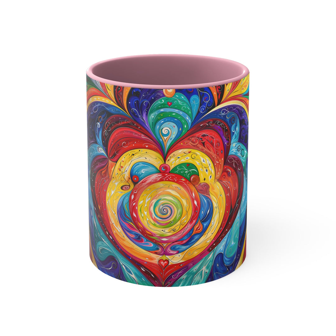 Vibrant Swirling Emotions - Accent Coffee Mug - Mug - g(0D·IO) - Pink - 11oz -