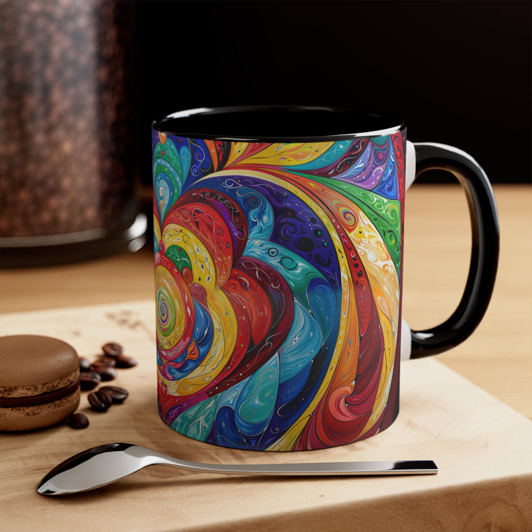 Vibrant Swirling Emotions - Accent Coffee Mug - Mug - g(0D·IO) - Pink - 11oz -