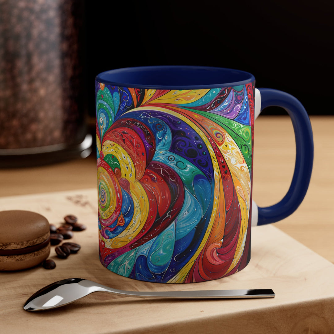 Vibrant Swirling Emotions - Accent Coffee Mug - Mug - g(0D·IO) - Pink - 11oz -