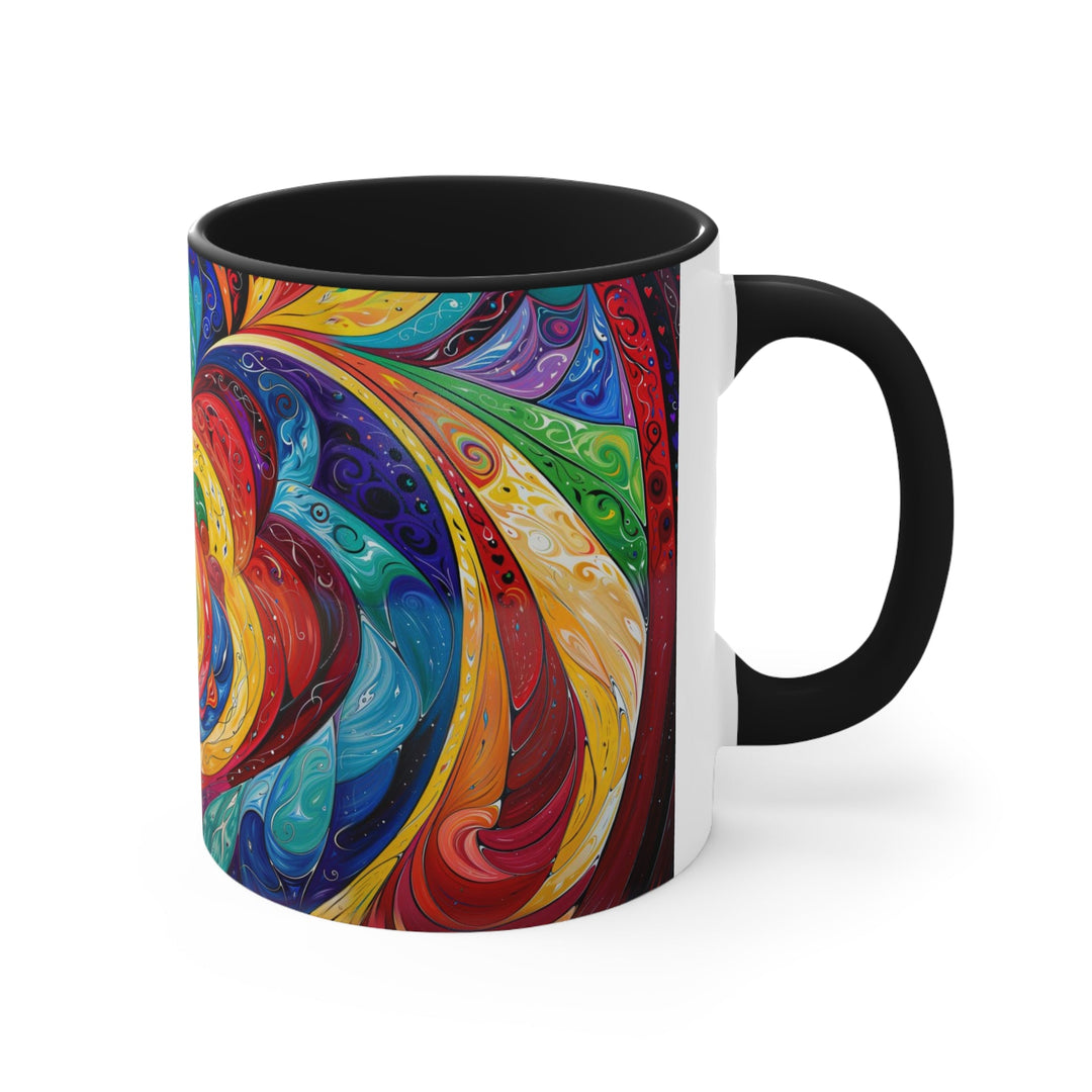 Vibrant Swirling Emotions - Accent Coffee Mug - Mug - g(0D·IO) - Pink - 11oz -