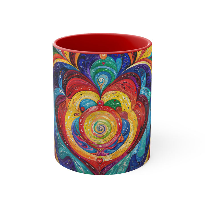 Vibrant Swirling Emotions - Accent Coffee Mug - Mug - g(0D·IO) - Red - 11oz -