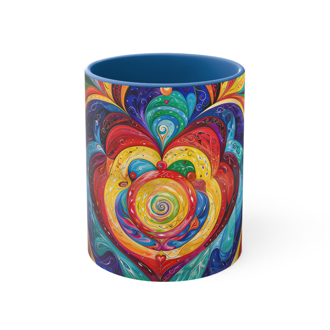 Vibrant Swirling Emotions - Accent Coffee Mug - Mug - g(0D·IO) - Blue - 11oz -