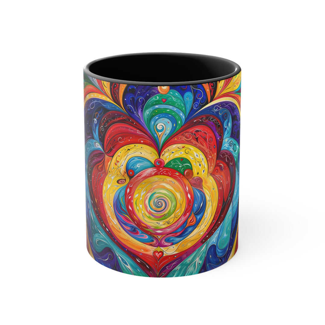 Vibrant Swirling Emotions - Accent Coffee Mug - Mug - g(0D·IO) - Black - 11oz -