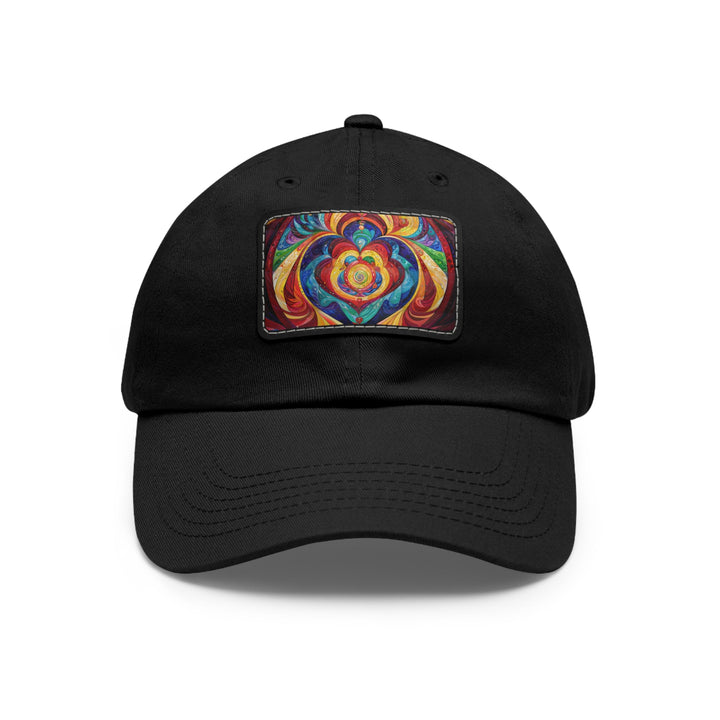 Vibrant Swirling Emotions - Dad Hat - Hats - g(0D·IO) - Black / Black patch - Rectangle - One size