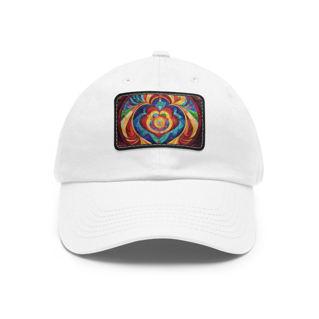 Vibrant Swirling Emotions - Dad Hat - Hats - g(0D·IO) - White / Black patch - Rectangle - One size