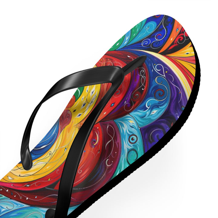 Vibrant Swirling Emotions - Flip Flops - Shoes - g(0D·IO) - XL - Black sole -