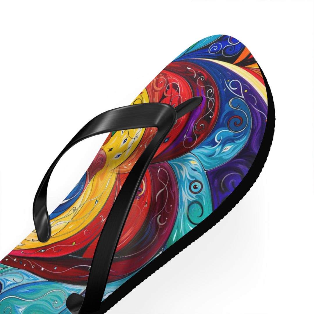 Vibrant Swirling Emotions - Flip Flops - Shoes - g(0D·IO) - XL - Black sole -