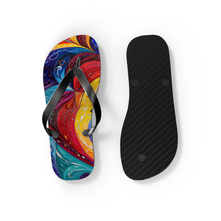 Vibrant Swirling Emotions - Flip Flops - Shoes - g(0D·IO) - XL - Black sole -