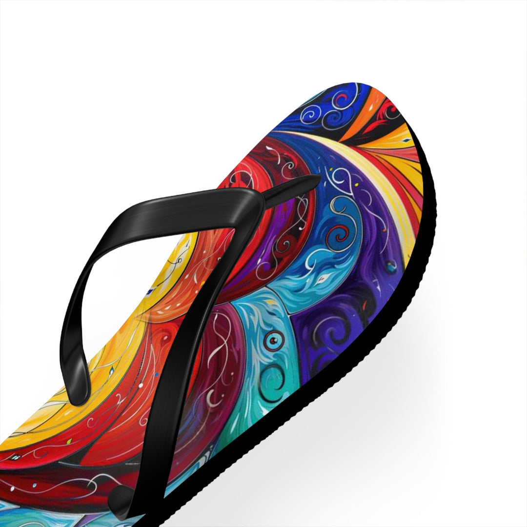 Vibrant Swirling Emotions - Flip Flops - Shoes - g(0D·IO) - XL - Black sole -