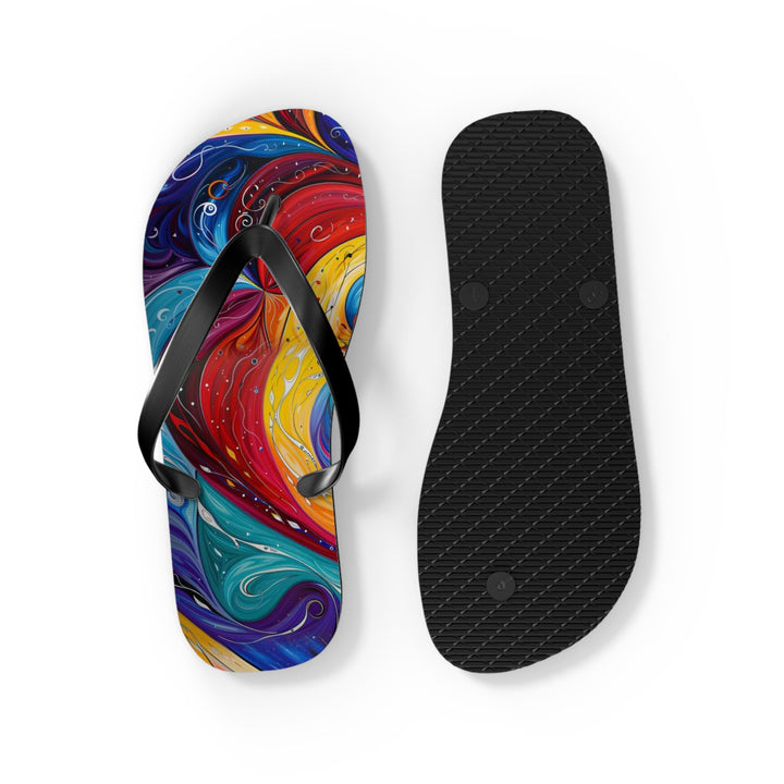 Vibrant Swirling Emotions - Flip Flops - Shoes - g(0D·IO) - XL - Black sole -