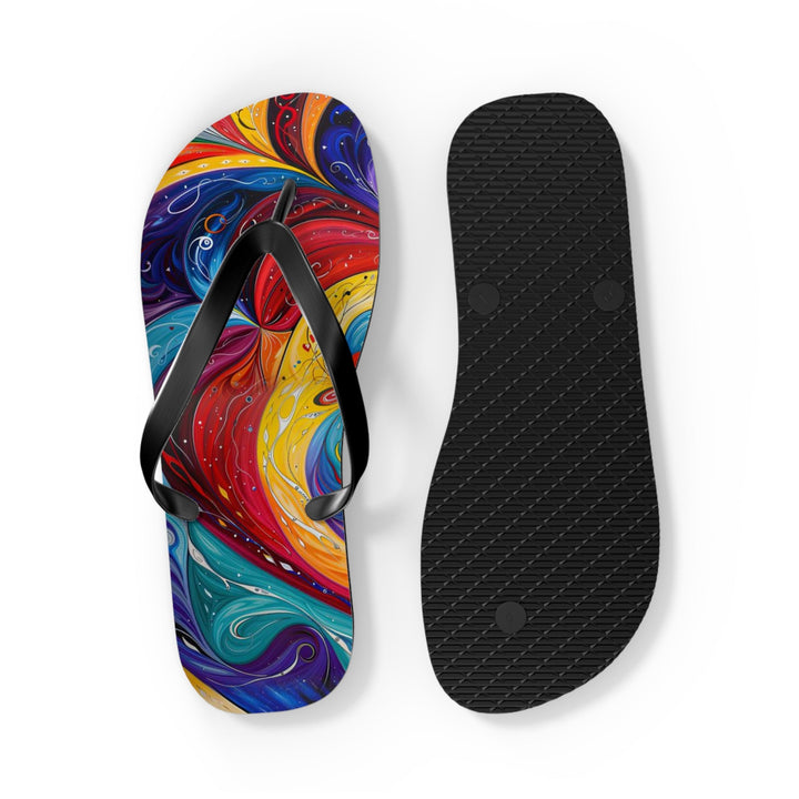 Vibrant Swirling Emotions - Flip Flops - Shoes - g(0D·IO) - XL - Black sole -