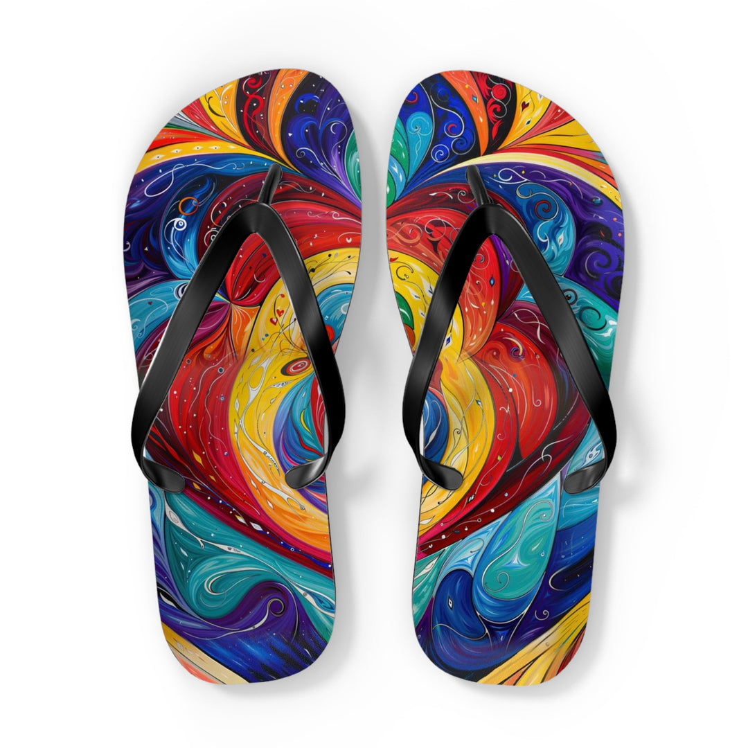 Vibrant Swirling Emotions - Flip Flops - Shoes - g(0D·IO) - XL - Black sole -