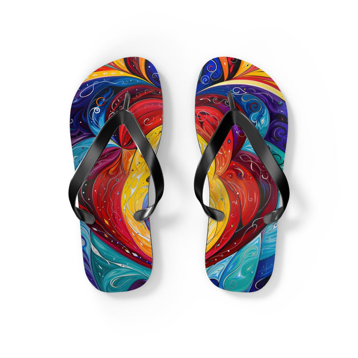 Vibrant Swirling Emotions - Flip Flops - Shoes - g(0D·IO) - S - Black sole -