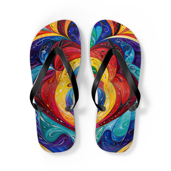 Vibrant Swirling Emotions - Flip Flops - Shoes - g(0D·IO) - L - Black sole -