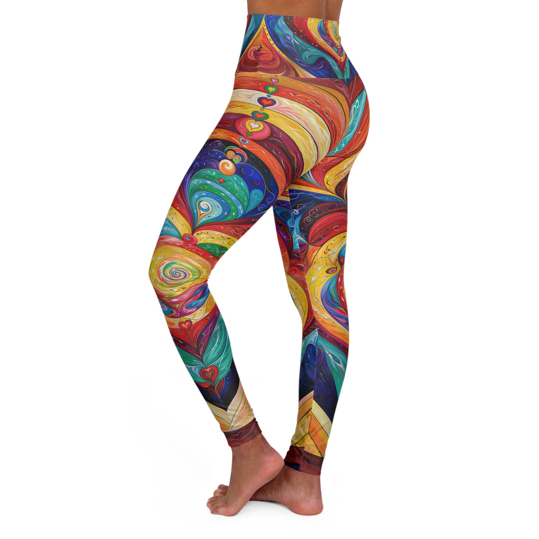 Vibrant Swirling Emotions - High Waisted AOP Yoga Leggings - All Over Prints - g(0D·IO) - XS - -