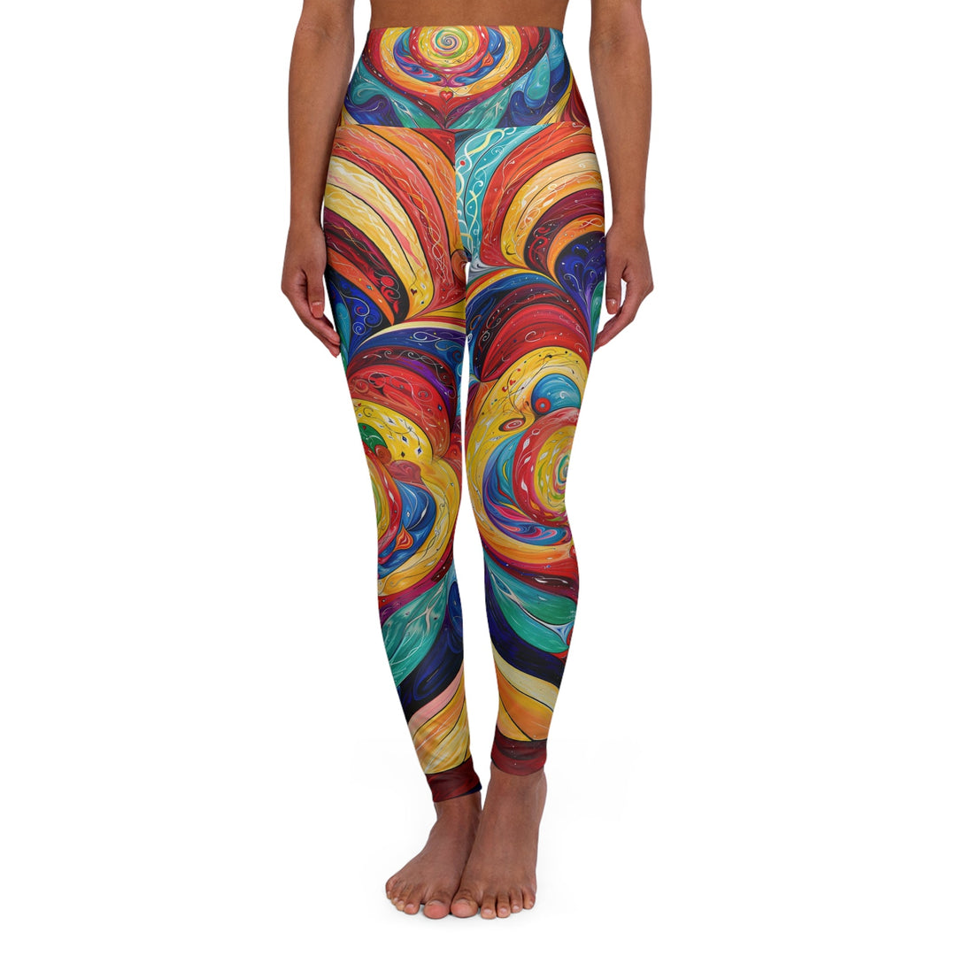 Vibrant Swirling Emotions - High Waisted AOP Yoga Leggings - All Over Prints - g(0D·IO) - XS - -