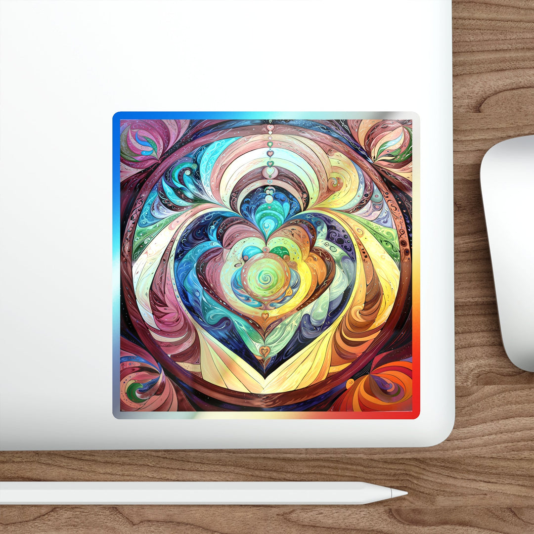 Vibrant Swirling Emotions - Holographic Die-Cut Sticker - Paper products - g(0D·IO) - 5" × 5" - Die-Cut - Holographic