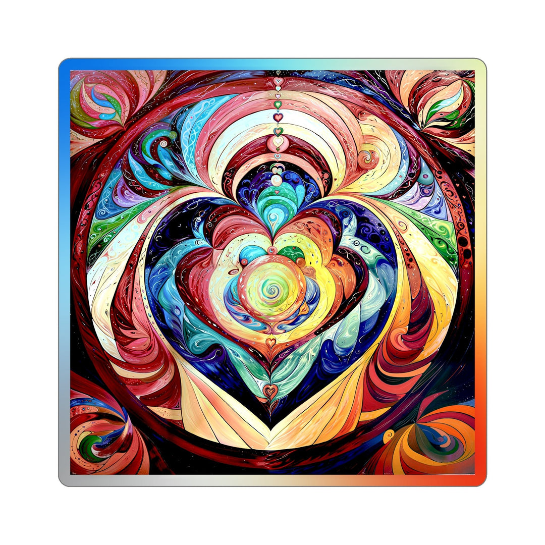 Vibrant Swirling Emotions - Holographic Die-Cut Sticker - Paper products - g(0D·IO) - 5" × 5" - Die-Cut - Holographic