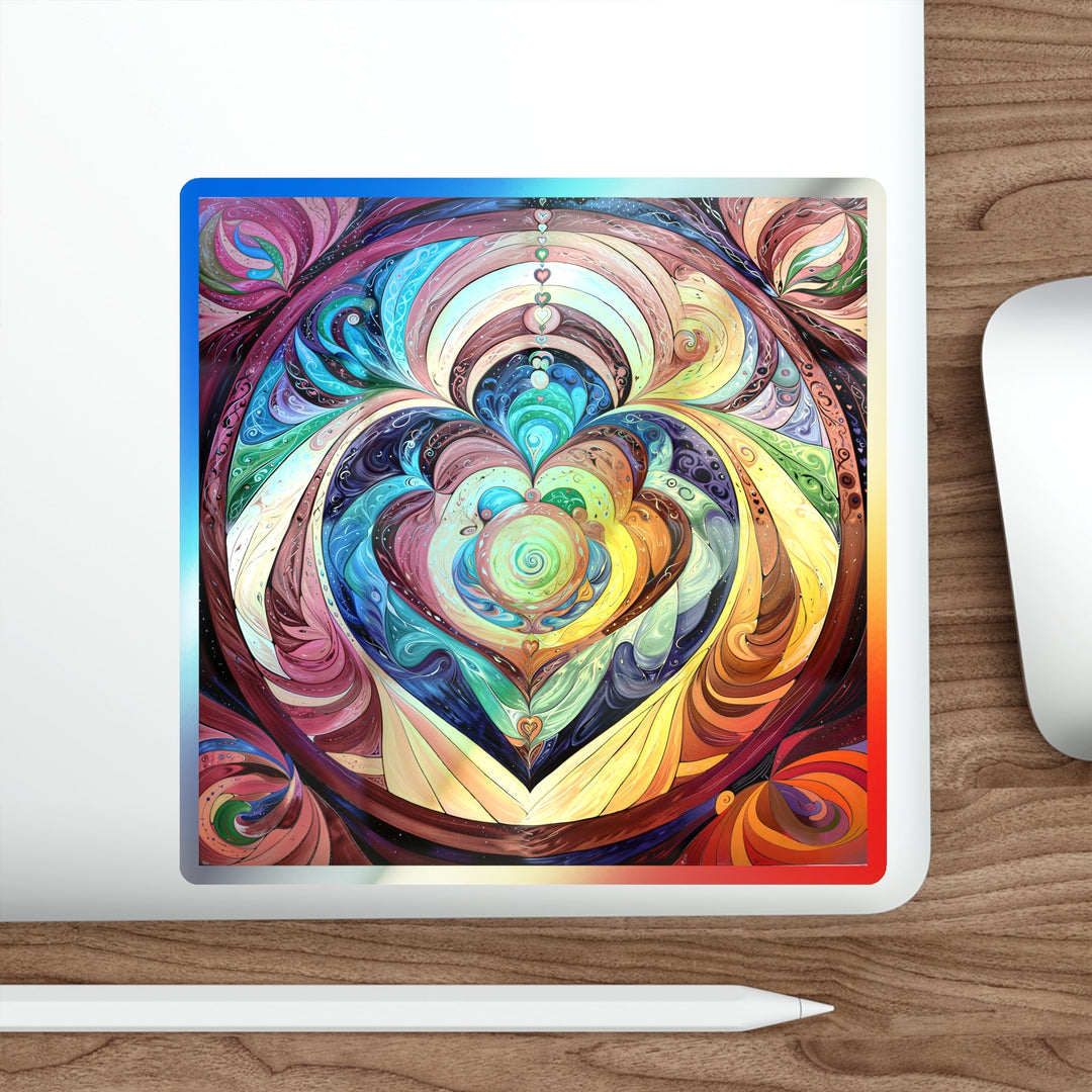 Vibrant Swirling Emotions - Holographic Die-Cut Sticker - Paper products - g(0D·IO) - 5" × 5" - Die-Cut - Holographic