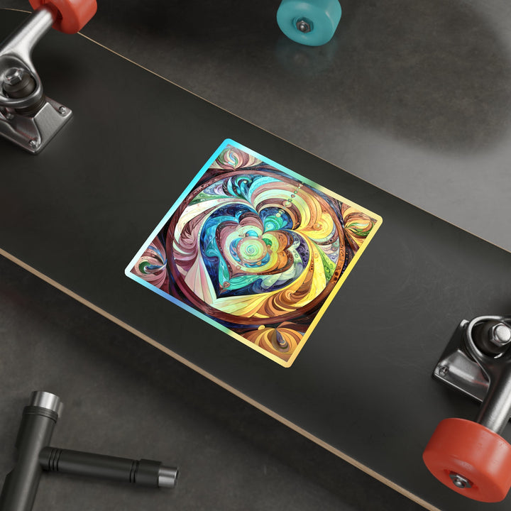 Vibrant Swirling Emotions - Holographic Die-Cut Sticker - Paper products - g(0D·IO) - 5" × 5" - Die-Cut - Holographic