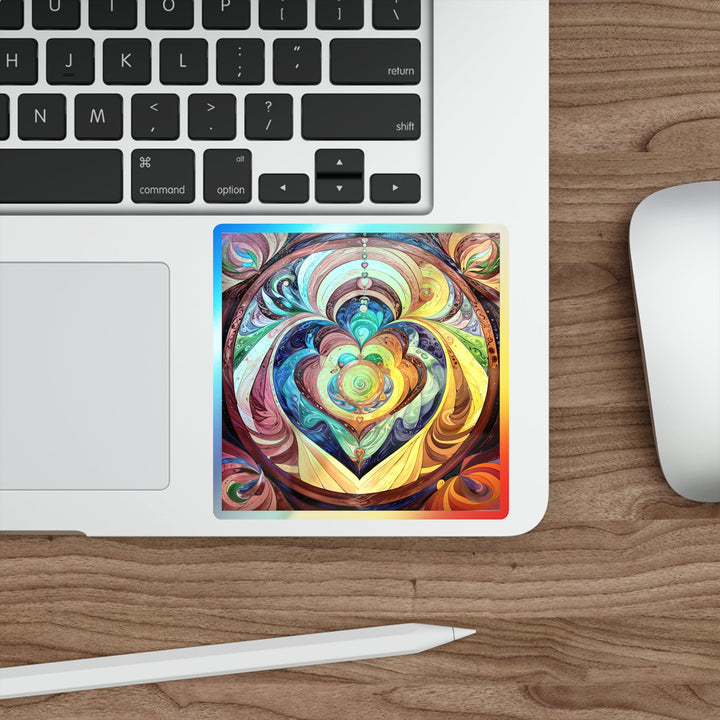 Vibrant Swirling Emotions - Holographic Die-Cut Sticker - Paper products - g(0D·IO) - 5" × 5" - Die-Cut - Holographic