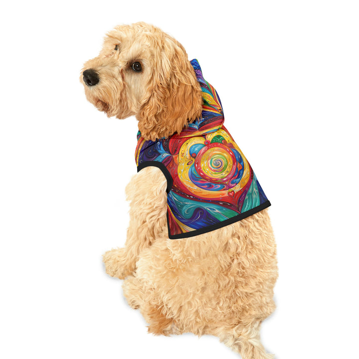 Vibrant Swirling Emotions - Pet Hoodie - Pets - g(0D·IO) - XXS - Black Rib -