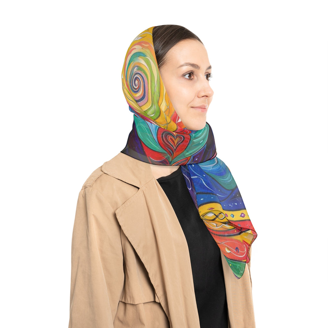 Vibrant Swirling Emotions - Poly Scarf - Accessories - g(0D·IO) - Poly chiffon - 50" × 50" -