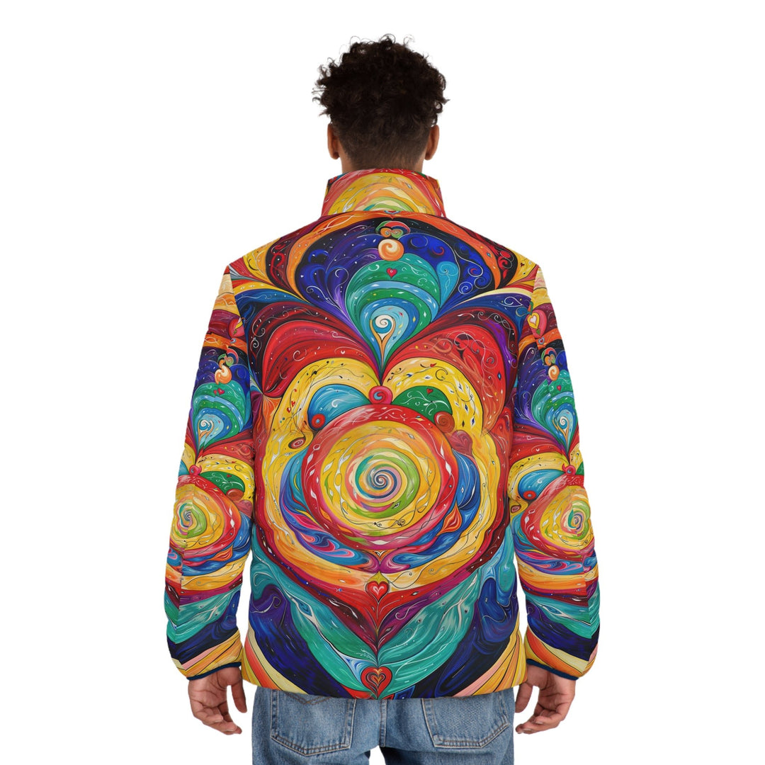 Vibrant Swirling Emotions - Puffer Jacket - All Over Prints - g(0D·IO) - S - Black zipper -