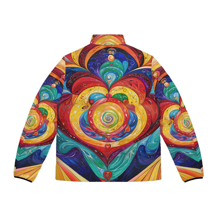 Vibrant Swirling Emotions - Puffer Jacket - All Over Prints - g(0D·IO) - S - Black zipper -