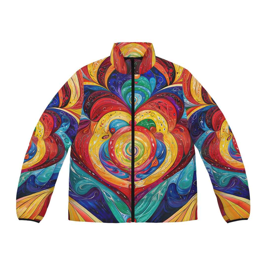 Vibrant Swirling Emotions - Puffer Jacket - All Over Prints - g(0D·IO) - S - Black zipper -