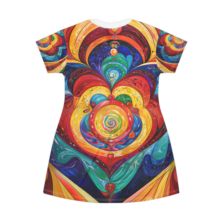 Vibrant Swirling Emotions - T-Shirt Dress - All Over Prints - g(0D·IO) - XS - -