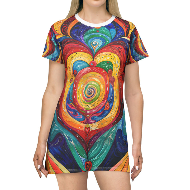 Vibrant Swirling Emotions - T-Shirt Dress - All Over Prints - g(0D·IO) - XS - -