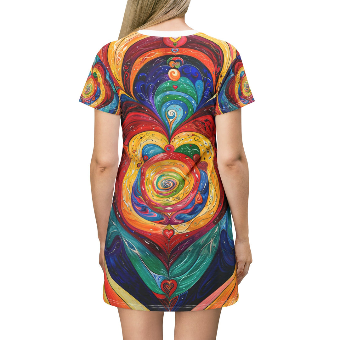 Vibrant Swirling Emotions - T-Shirt Dress - All Over Prints - g(0D·IO) - XS - -