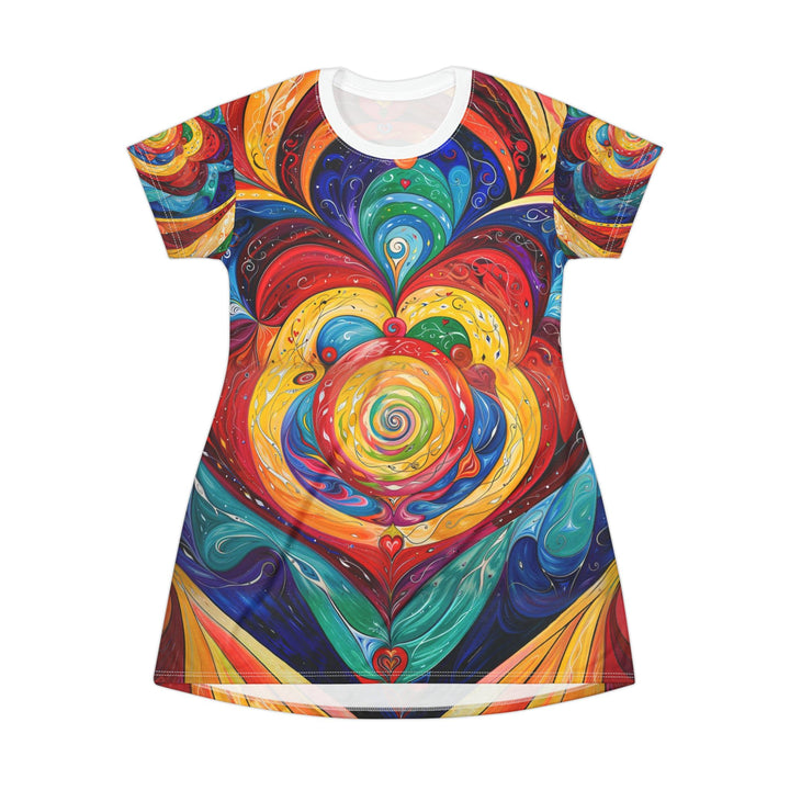 Vibrant Swirling Emotions - T-Shirt Dress - All Over Prints - g(0D·IO) - XS - -