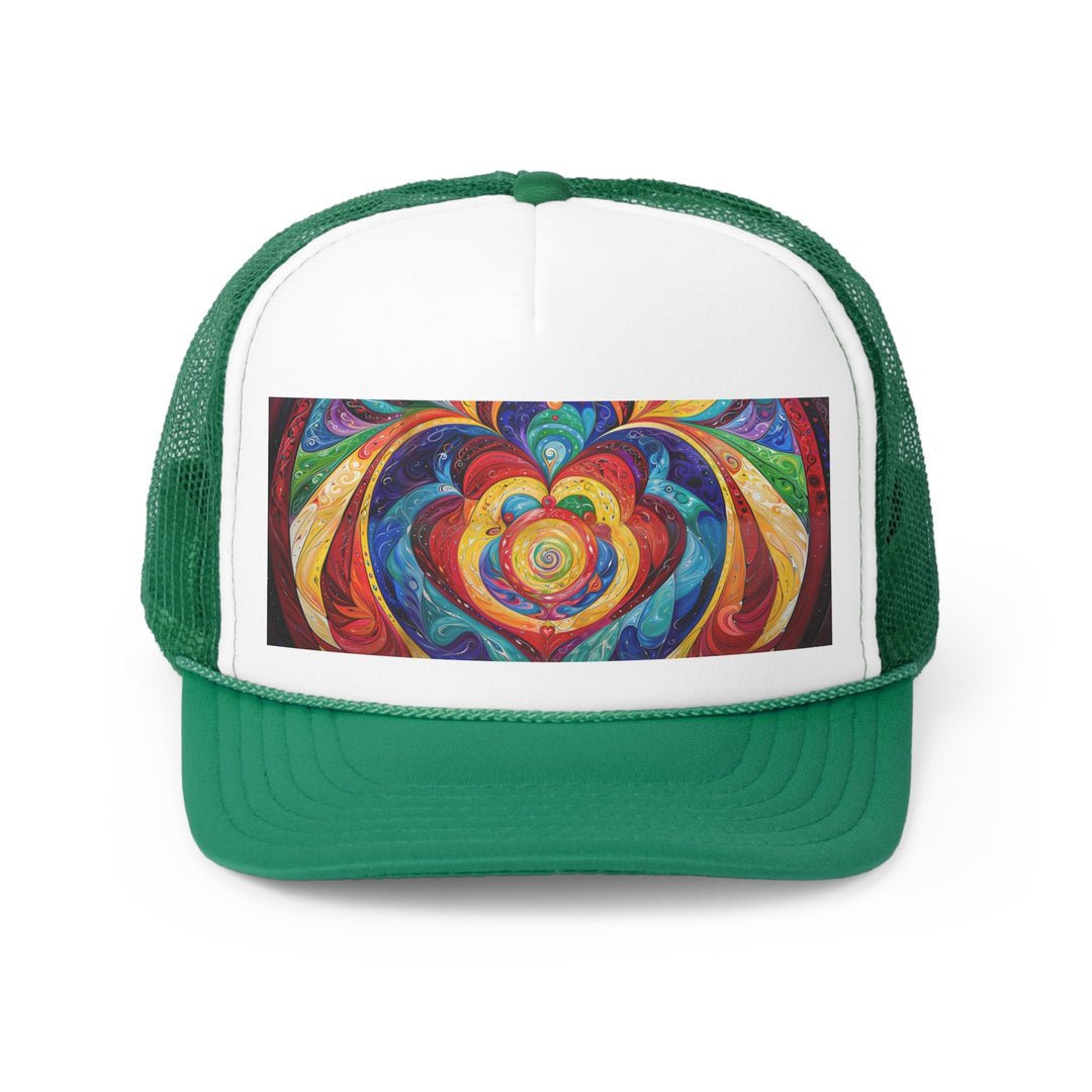 Vibrant Swirling Emotions - Trucker Hat - Hats - g(0D·IO) - Green - One size -