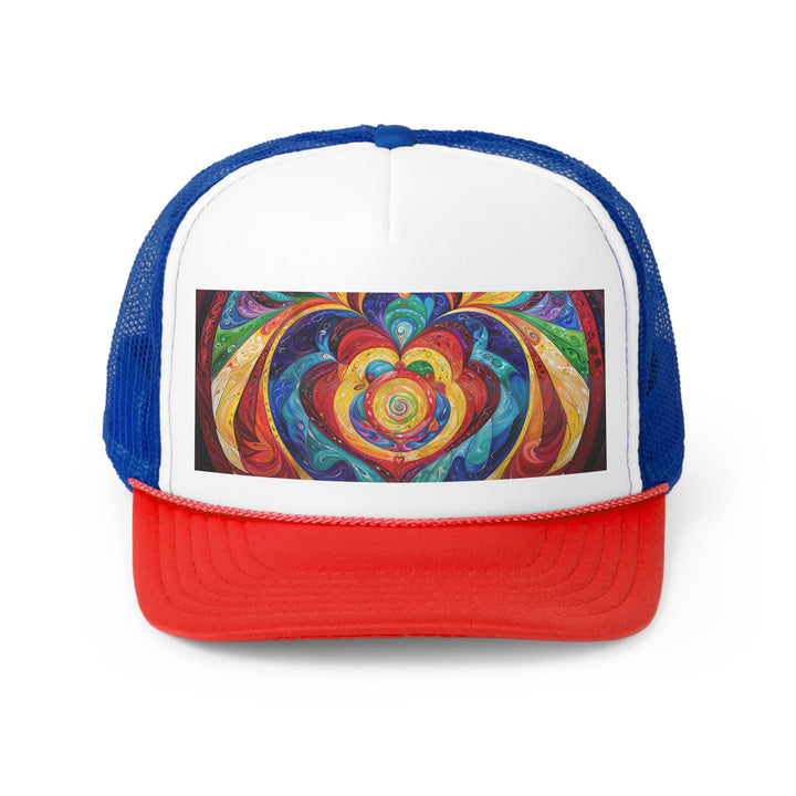 Vibrant Swirling Emotions - Trucker Hat - Hats - g(0D·IO) - Blue/Red - One size -