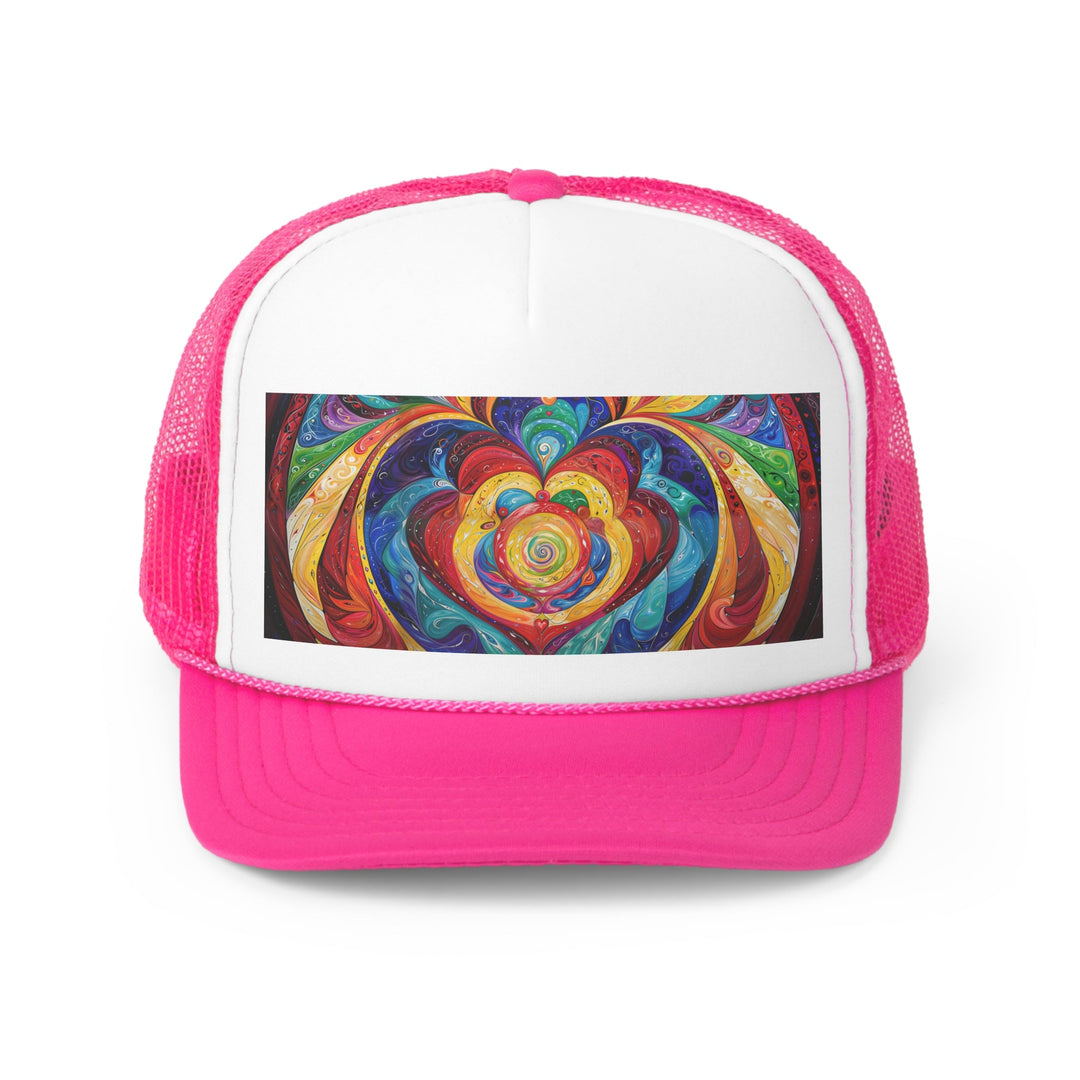 Vibrant Swirling Emotions - Trucker Hat - Hats - g(0D·IO) - Pink - One size -