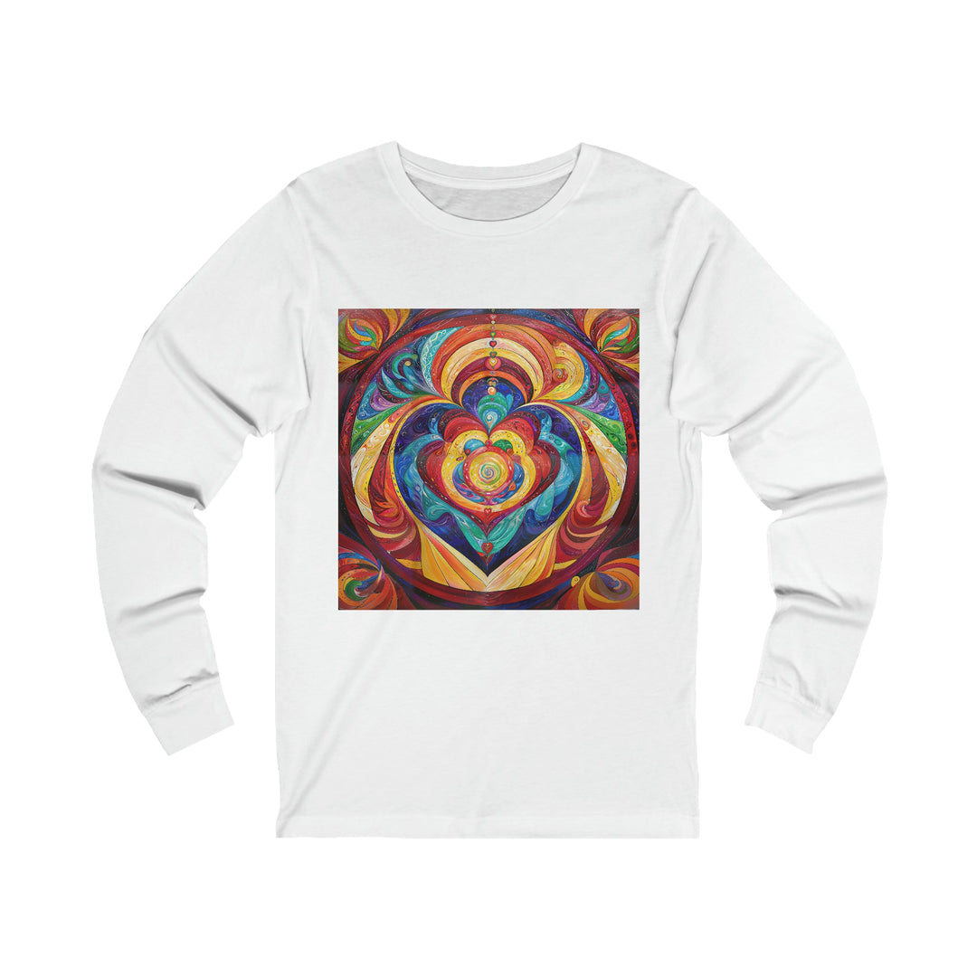 Vibrant Swirling Emotions - Unisex Jersey Long Sleeve Tee - Long-sleeve - g(0D·IO) - S - White -