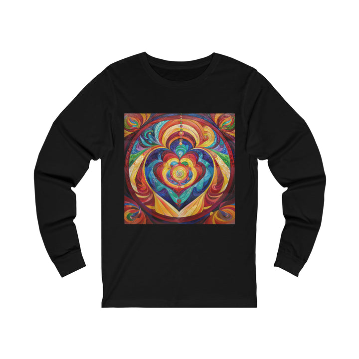 Vibrant Swirling Emotions - Unisex Jersey Long Sleeve Tee - Long-sleeve - g(0D·IO) - S - Black -