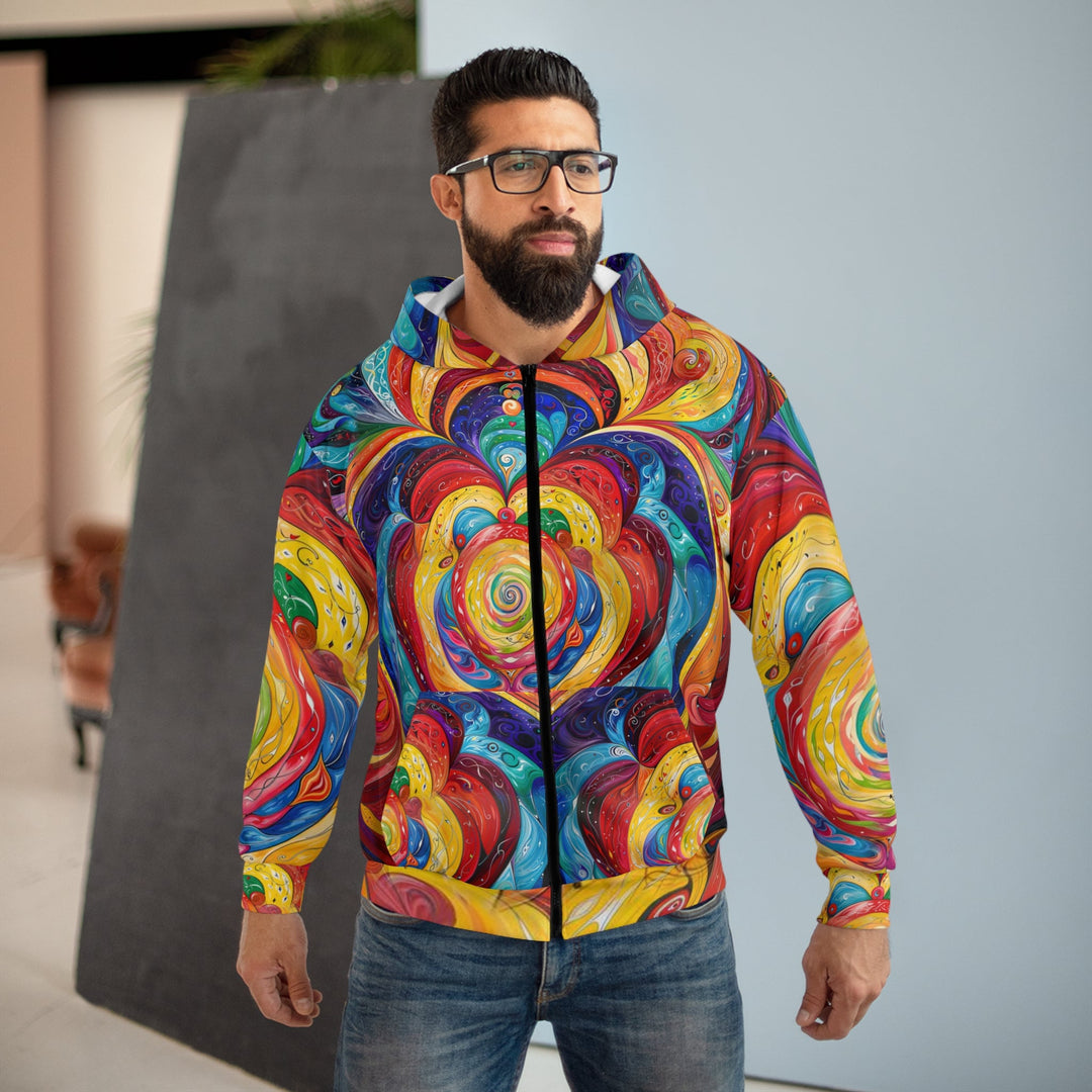 Vibrant Swirling Emotions - Unisex Zip Hoodie - All Over Prints - g(0D·IO) - XS - -