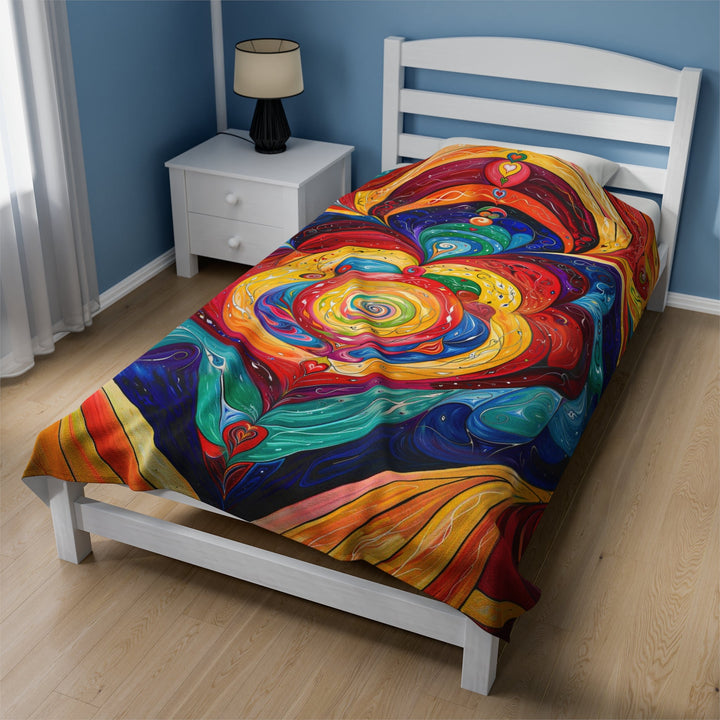 Vibrant Swirling Emotions - Velveteen Plush Blanket - All Over Prints - g(0D·IO) - 30" × 40" - -