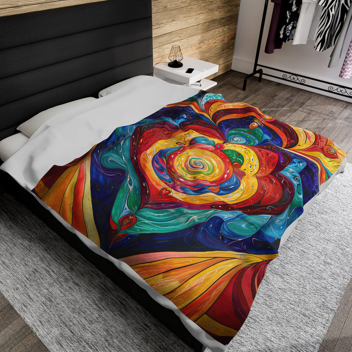 Vibrant Swirling Emotions - Velveteen Plush Blanket - All Over Prints - g(0D·IO) - 30" × 40" - -