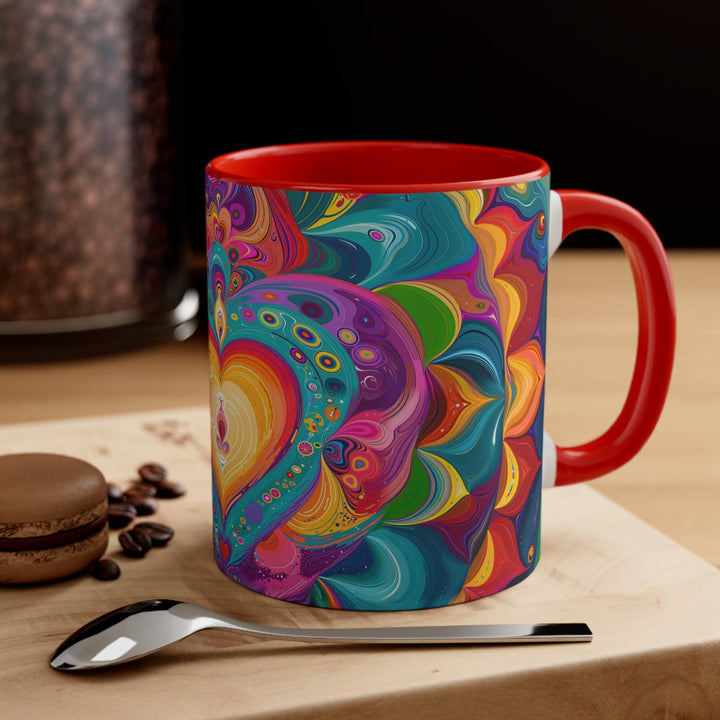 Vibrant Swirling Heart - Accent Coffee Mug - Mug - g(0D·IO) - Pink - 11oz -