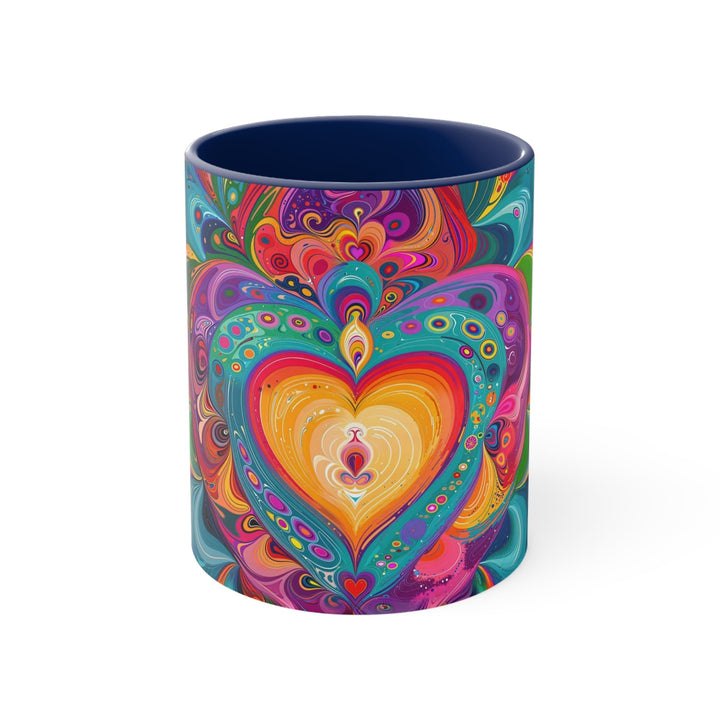 Vibrant Swirling Heart - Accent Coffee Mug - Mug - g(0D·IO) - Navy - 11oz -